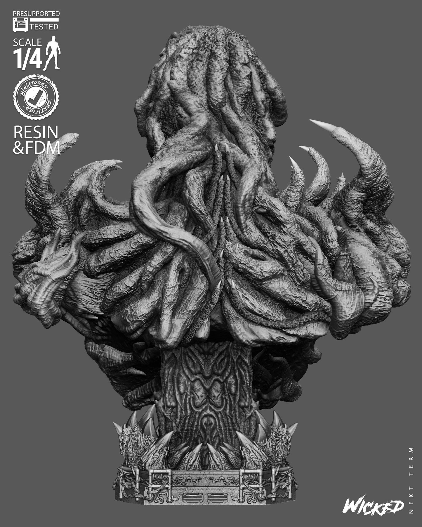 Vecna Bust (75mm to 300mm) Stranger Things - Unassembled/Unpainted/3D Print