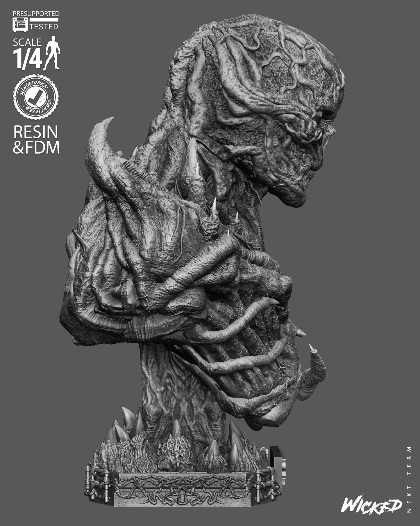 Vecna Bust (75mm to 300mm) Stranger Things - Unassembled/Unpainted/3D Print