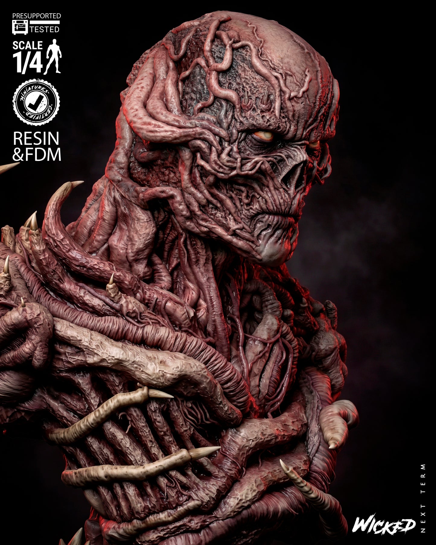 Vecna Bust (75mm to 300mm) Stranger Things - Unassembled/Unpainted/3D Print
