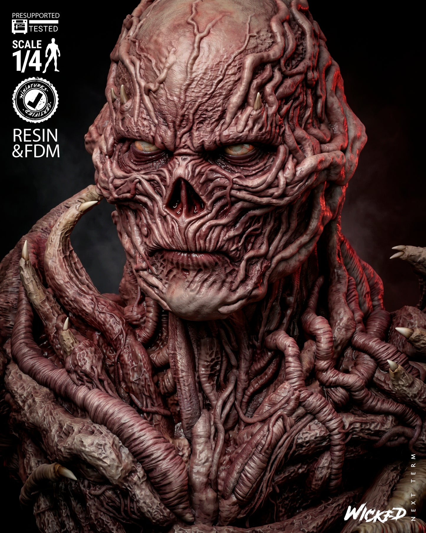 Vecna Bust (75mm to 300mm) Stranger Things - Unassembled/Unpainted/3D Print