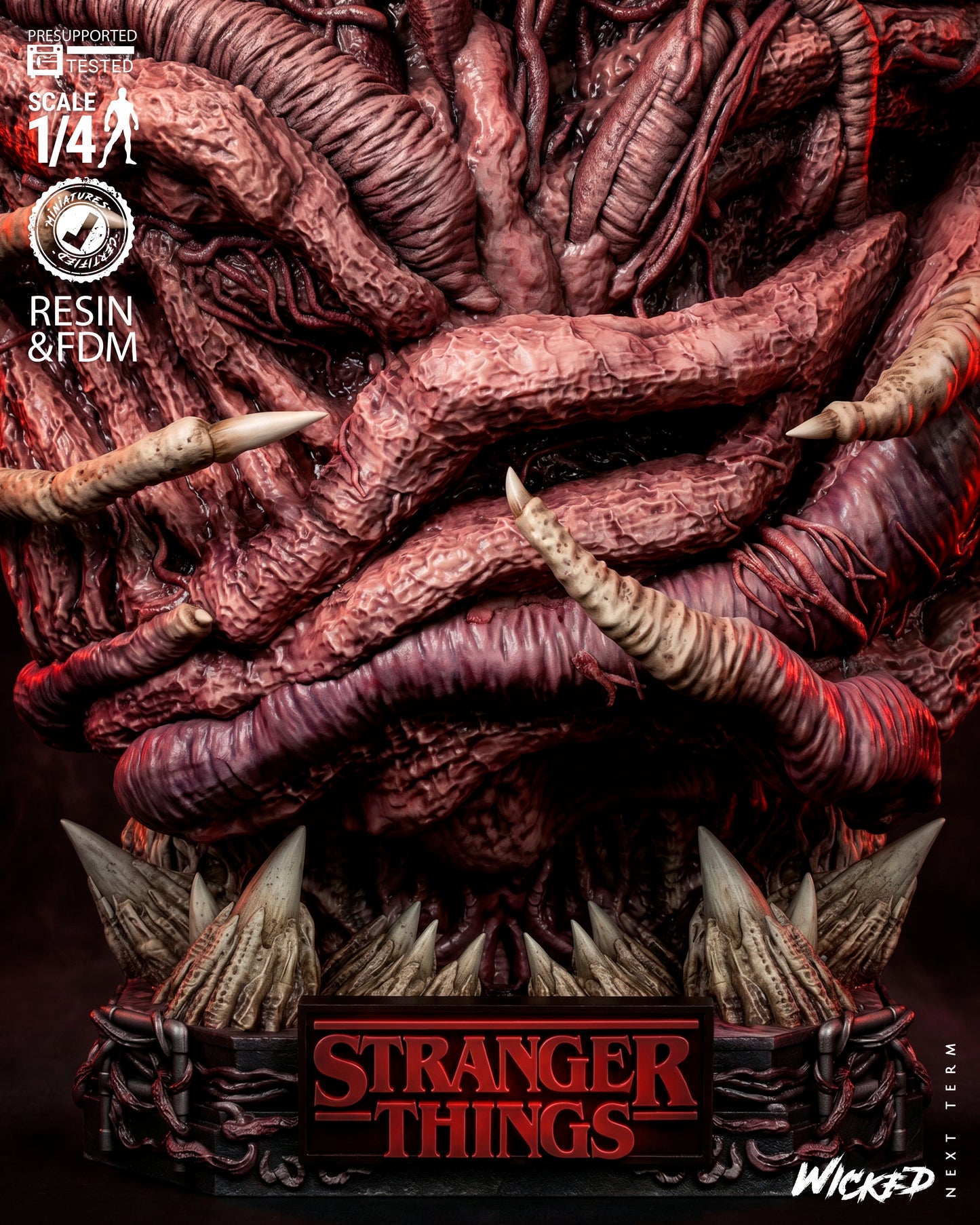 Vecna Bust (75mm to 300mm) Stranger Things - Unassembled/Unpainted/3D Print