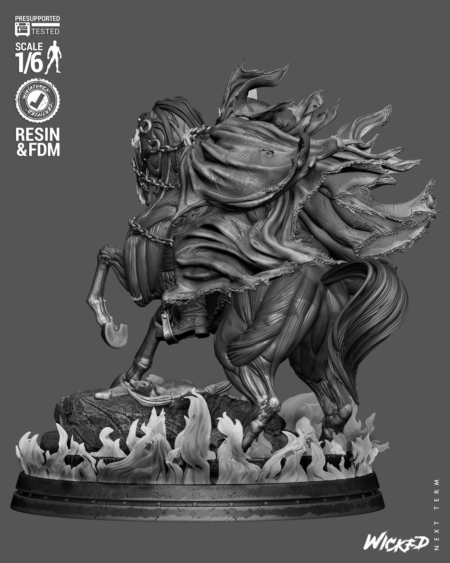 Ghost Rider: Trail of Tears Sculpture (75mm to 500mm) - Unassembled/Unpainted/3D Print
