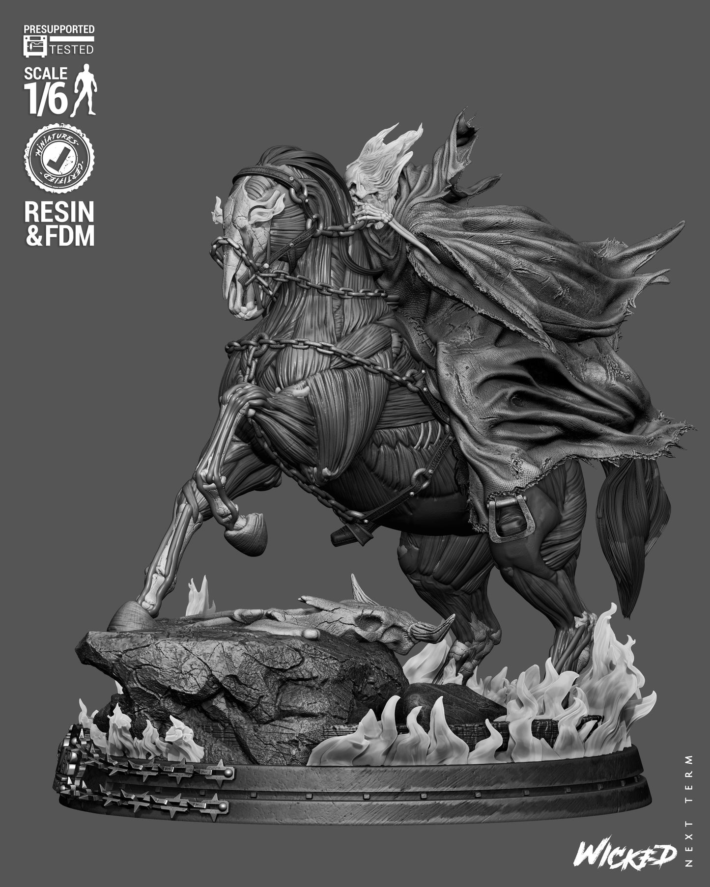 Ghost Rider: Trail of Tears Sculpture (75mm to 500mm) - Unassembled/Unpainted/3D Print