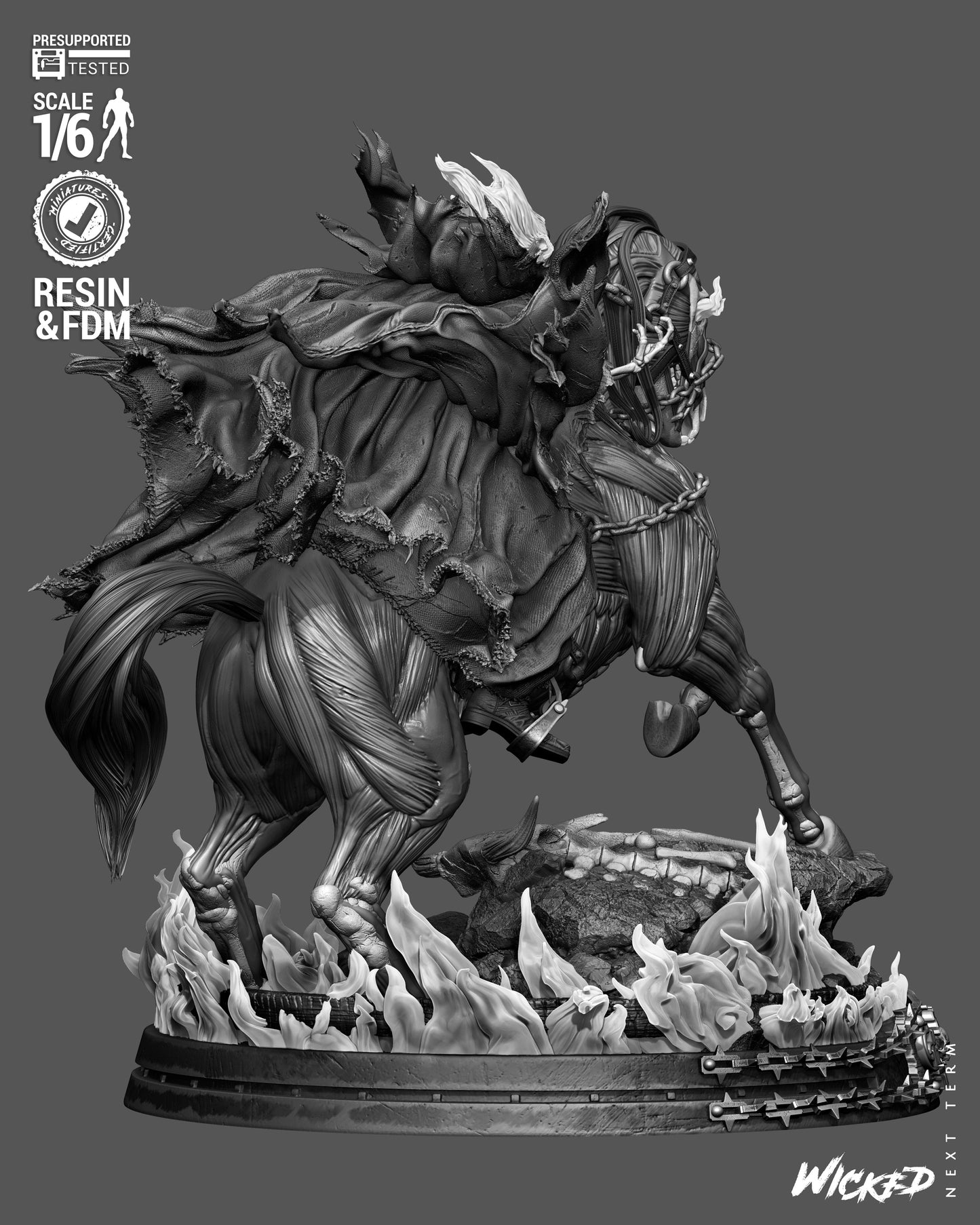 Ghost Rider: Trail of Tears Sculpture (75mm to 500mm) - Unassembled/Unpainted/3D Print