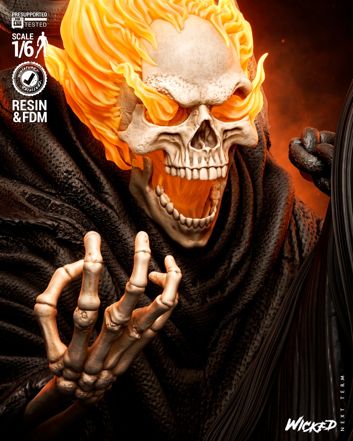 Ghost Rider: Trail of Tears Sculpture (75mm to 500mm) - Unassembled/Unpainted/3D Print