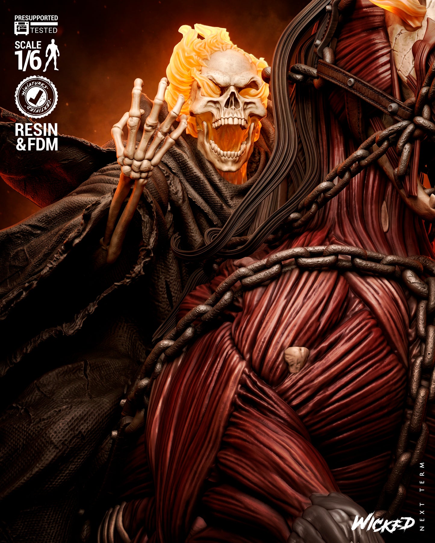 Ghost Rider: Trail of Tears Sculpture (75mm to 500mm) - Unassembled/Unpainted/3D Print