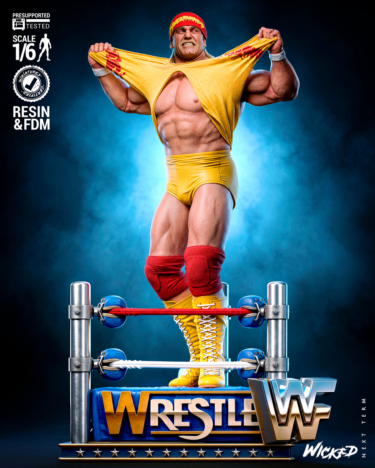 Hulk Hogan Sculpture (75mm to 500mm) - Unassembled/Unpainted/3D Print