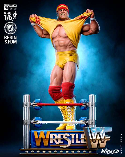Sculpture de Hulk Hogan (75 mm à 500 mm) - Non assemblée/Non peinte/Impression 3D