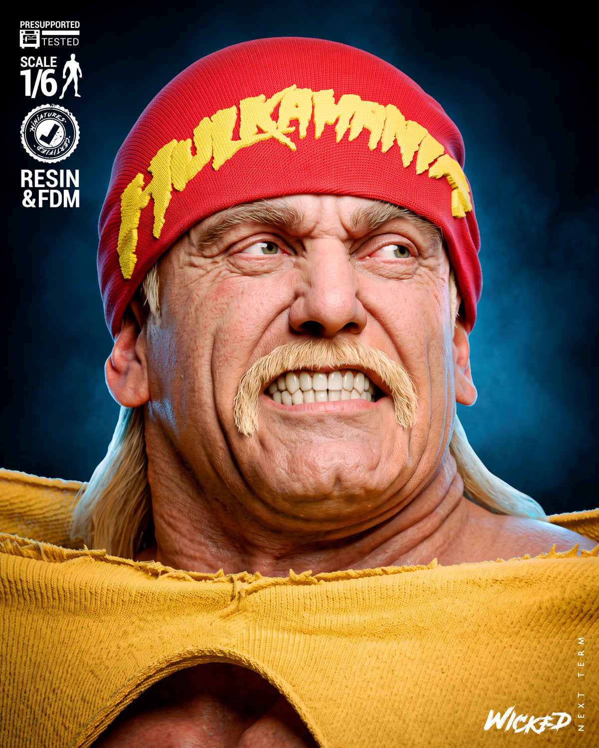Hulk Hogan Sculpture (75mm to 500mm) - Unassembled/Unpainted/3D Print