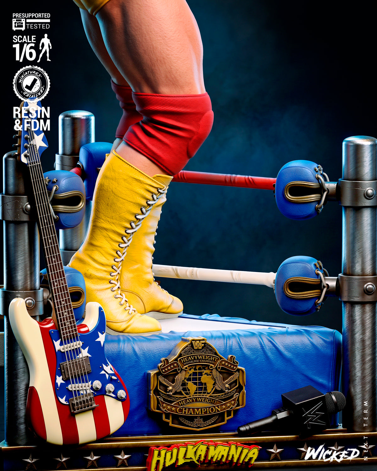 Hulk Hogan Sculpture (75mm to 500mm) - Unassembled/Unpainted/3D Print