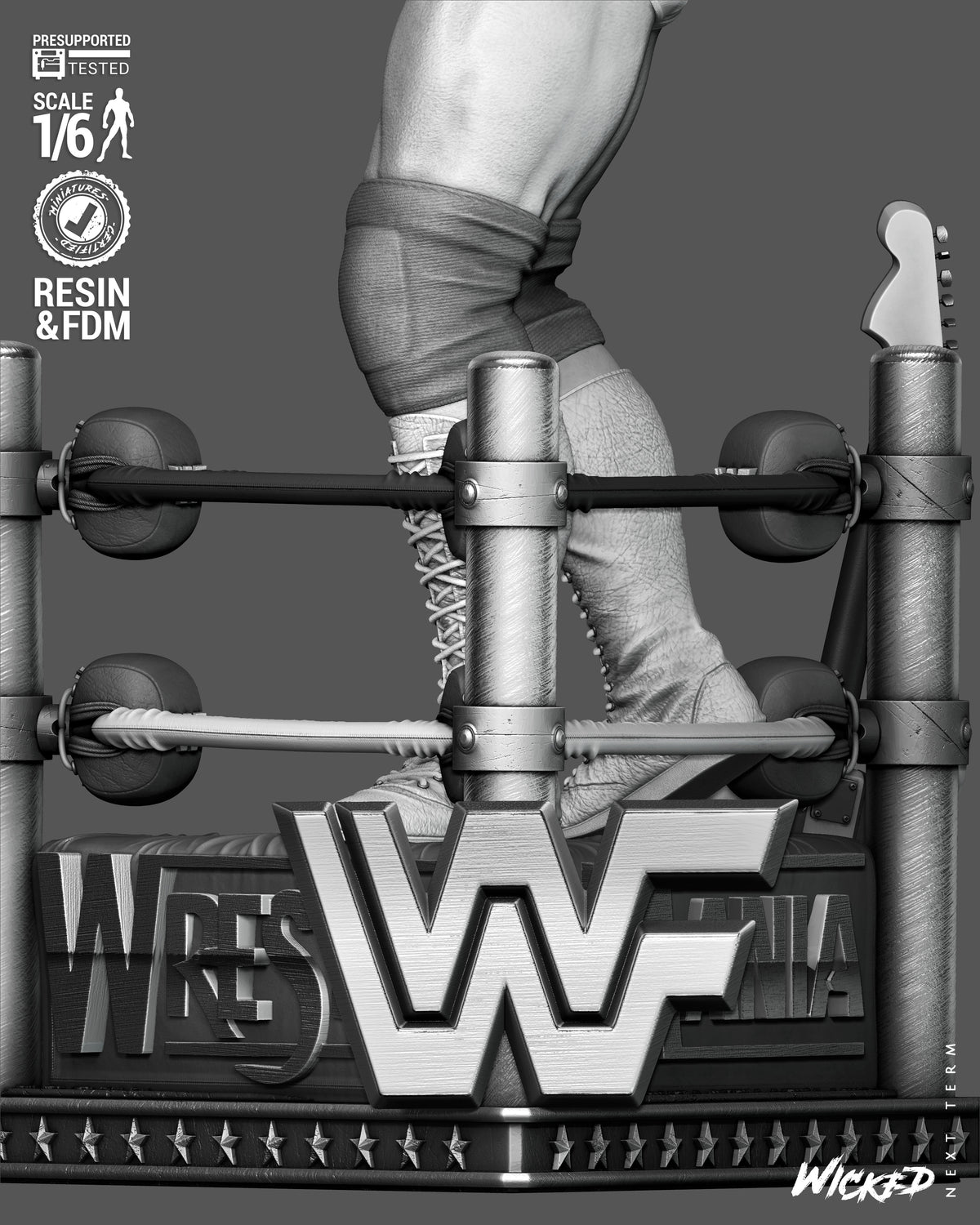Hulk Hogan Sculpture (75mm to 500mm) - Unassembled/Unpainted/3D Print