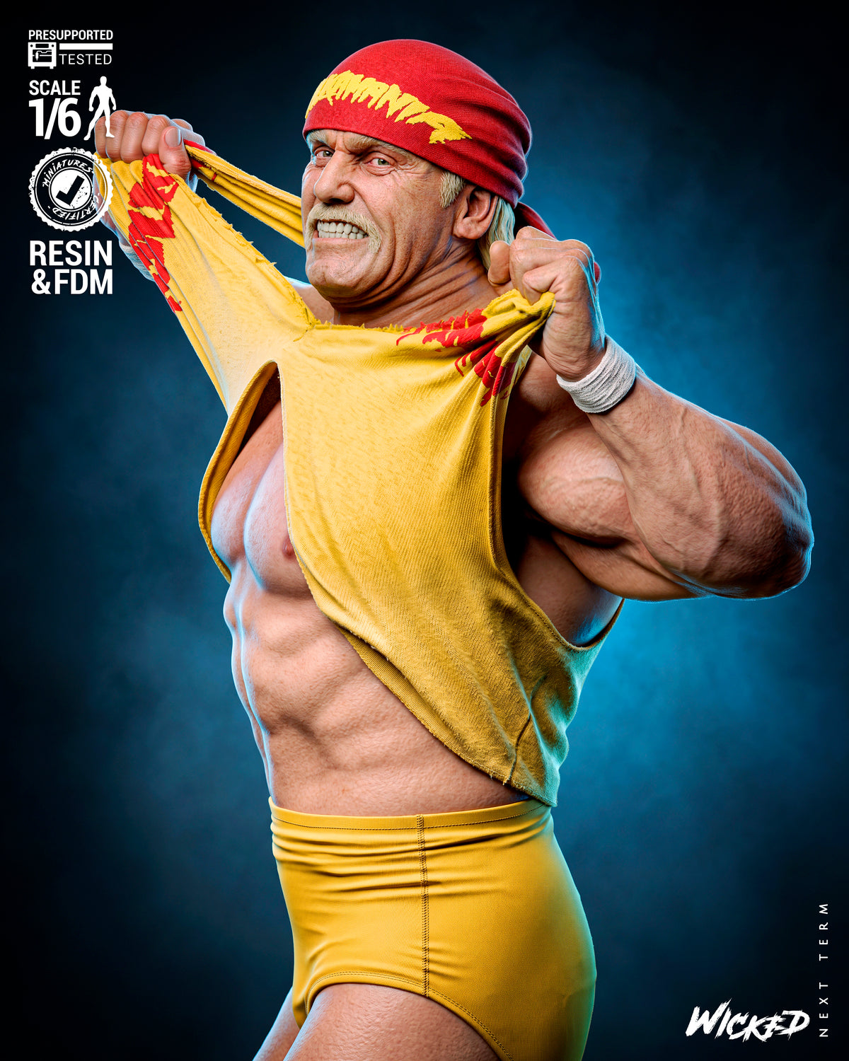 Hulk Hogan Sculpture (75mm to 500mm) - Unassembled/Unpainted/3D Print