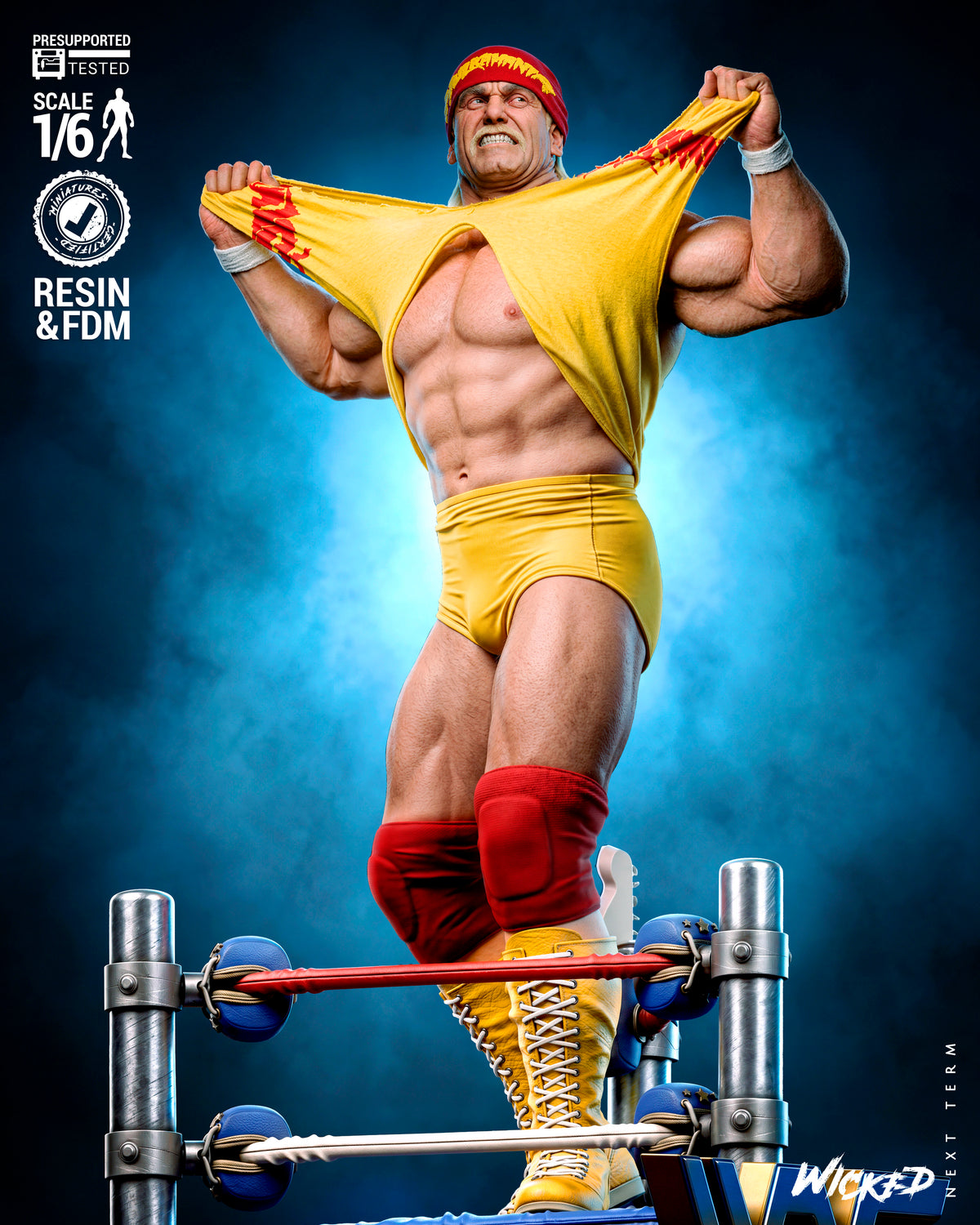 Hulk Hogan Sculpture (75mm to 500mm) - Unassembled/Unpainted/3D Print