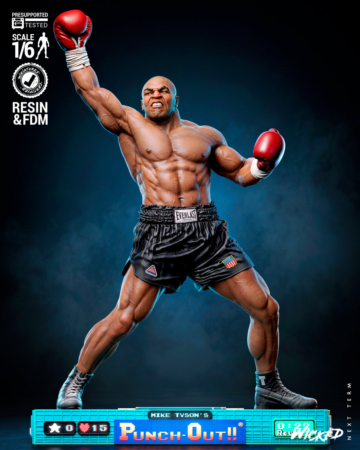Mike Tyson vs Little Mac Diorama(75mm to 500mm) - Unassembled/Unpainted/3D Print