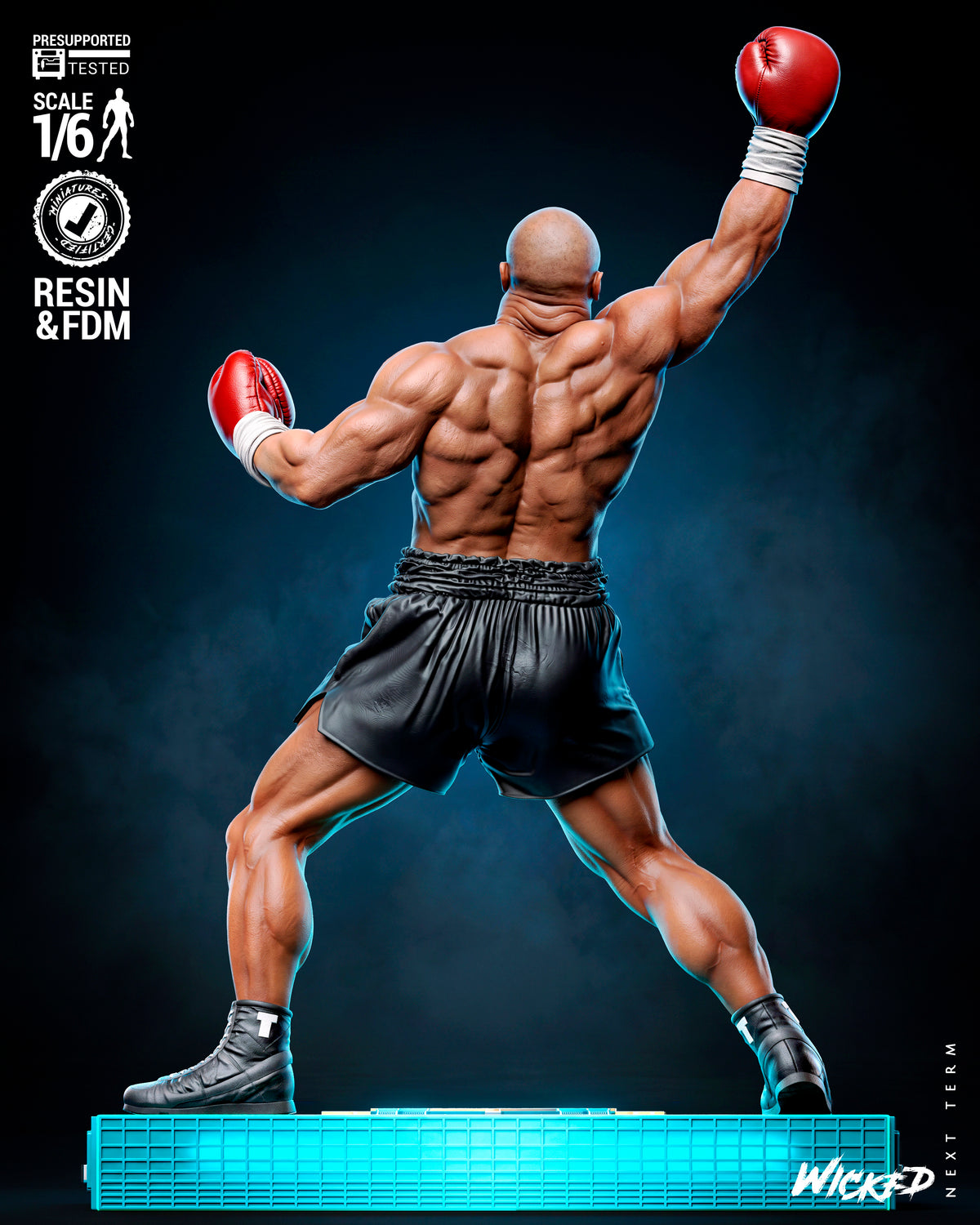 Mike Tyson vs Little Mac Diorama(75mm to 500mm) - Unassembled/Unpainted/3D Print