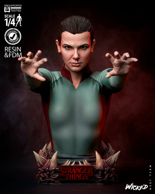 Eleven Bust (75mm to 300mm) Stranger Things - Unassembled/Unpainted/3D Print