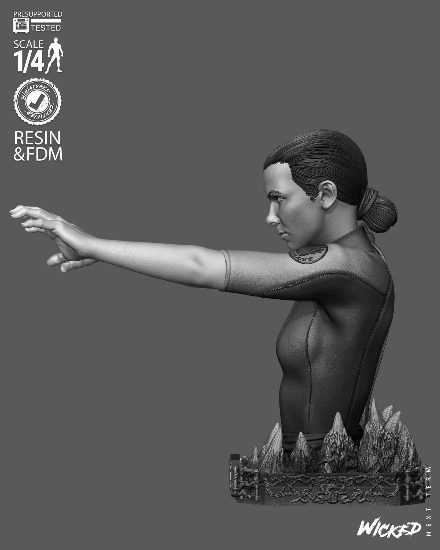 Eleven Bust (75mm to 300mm) Stranger Things - Unassembled/Unpainted/3D Print