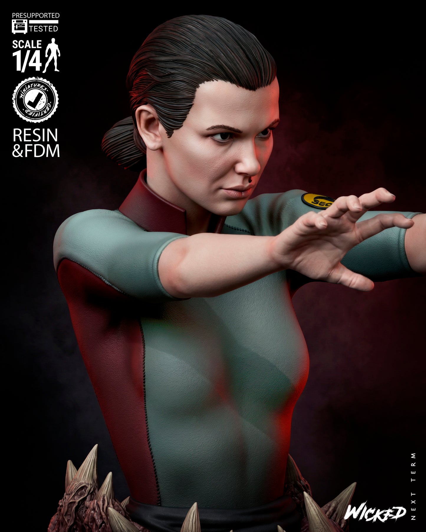 Eleven Bust (75mm to 300mm) Stranger Things - Unassembled/Unpainted/3D Print