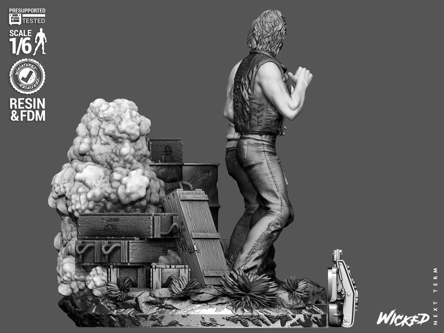 Lone Wolf McQuade Diorama (75mm to 500mm) - Unassembled/Unpainted/3D Print