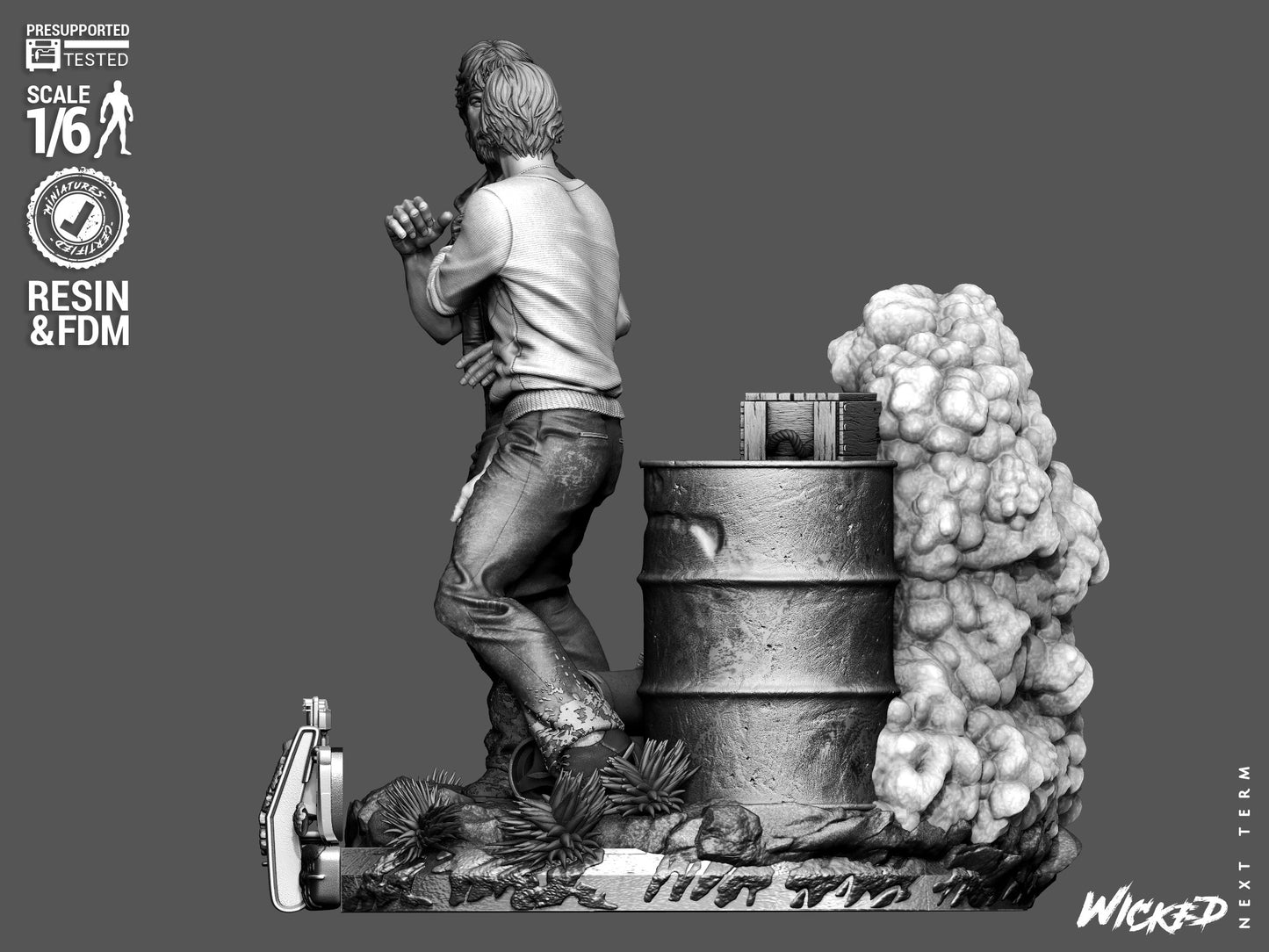 Lone Wolf McQuade Diorama (75mm to 500mm) - Unassembled/Unpainted/3D Print