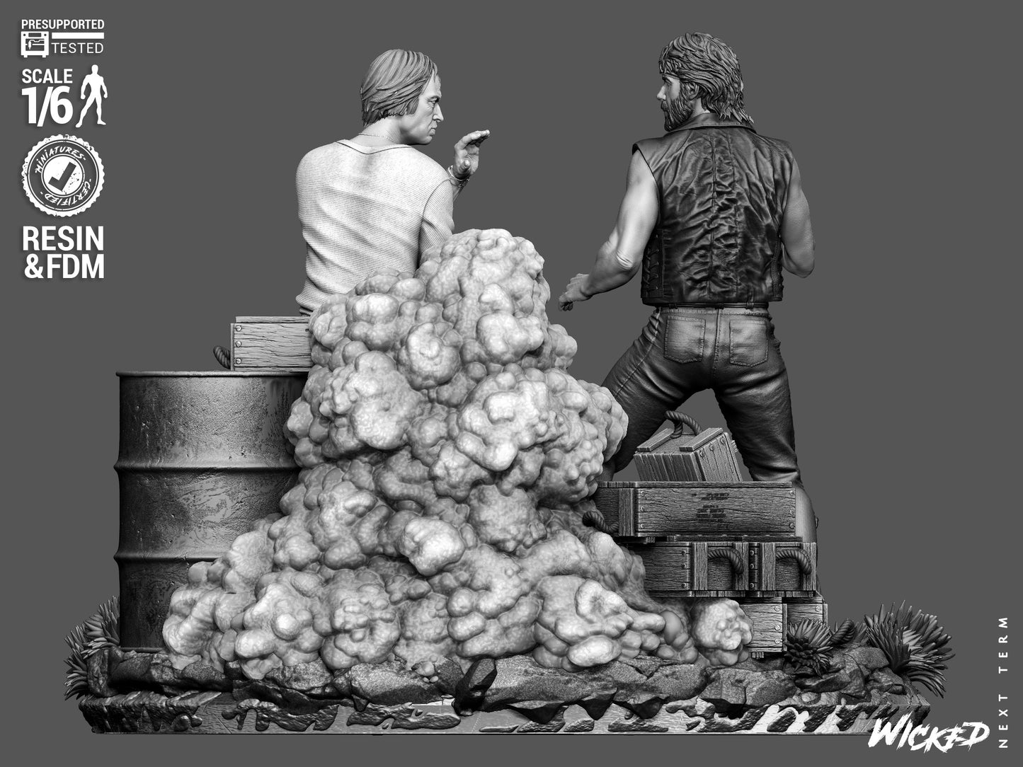 Lone Wolf McQuade Diorama (75mm to 500mm) - Unassembled/Unpainted/3D Print