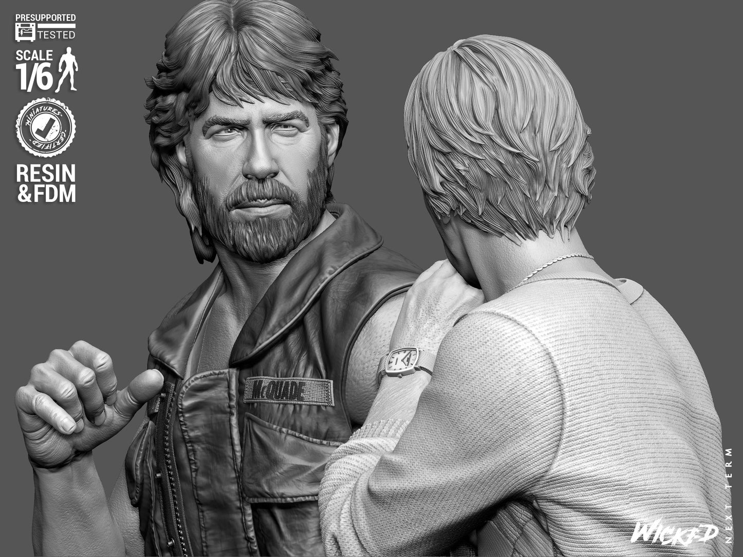 Lone Wolf McQuade Diorama (75mm to 500mm) - Unassembled/Unpainted/3D Print
