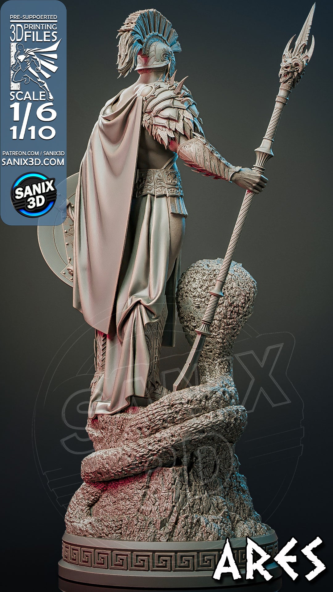 ARES ( God of War ) Sculpture(75mm to 500mm) - Unassembled/Unpainted/3D Print