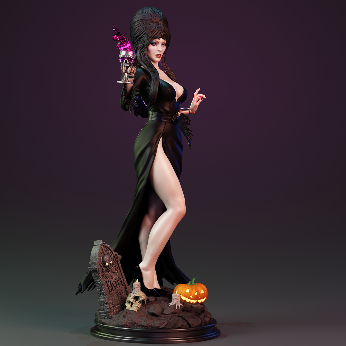 Elvira Mistress of the Dark Sculpture (75mm to 500mm) - Unassembled/Unpainted/3D Print