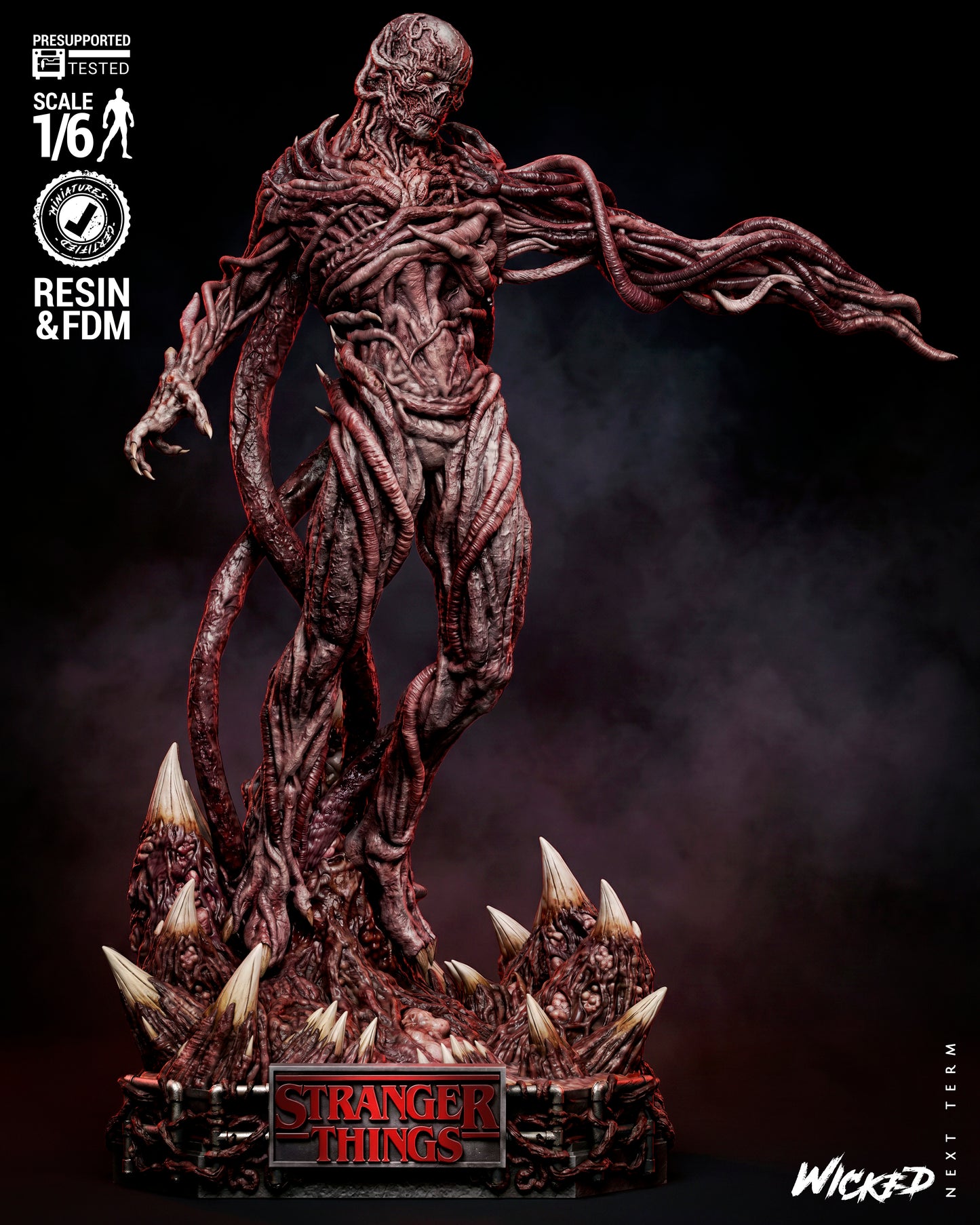 Vecna Sculpture (75mm to 500mm) Stranger Things - Unassembled/Unpainted/3D Print