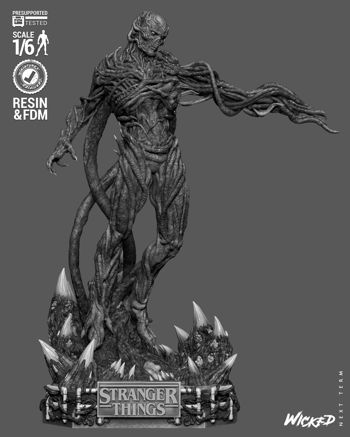 Vecna Sculpture (75mm to 500mm) Stranger Things - Unassembled/Unpainted/3D Print