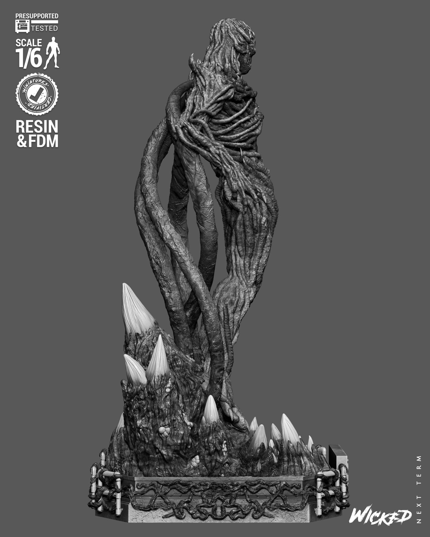 Vecna Sculpture (75mm to 500mm) Stranger Things - Unassembled/Unpainted/3D Print