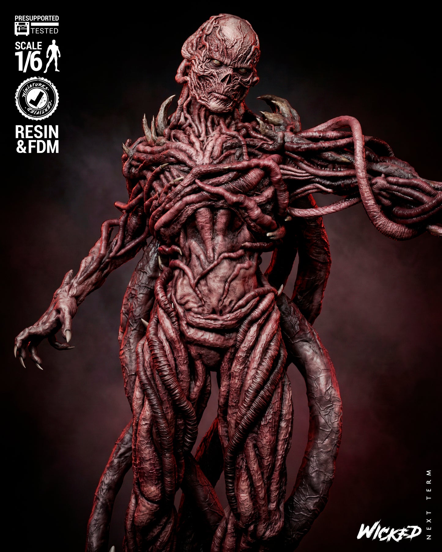 Vecna Sculpture (75mm to 500mm) Stranger Things - Unassembled/Unpainted/3D Print