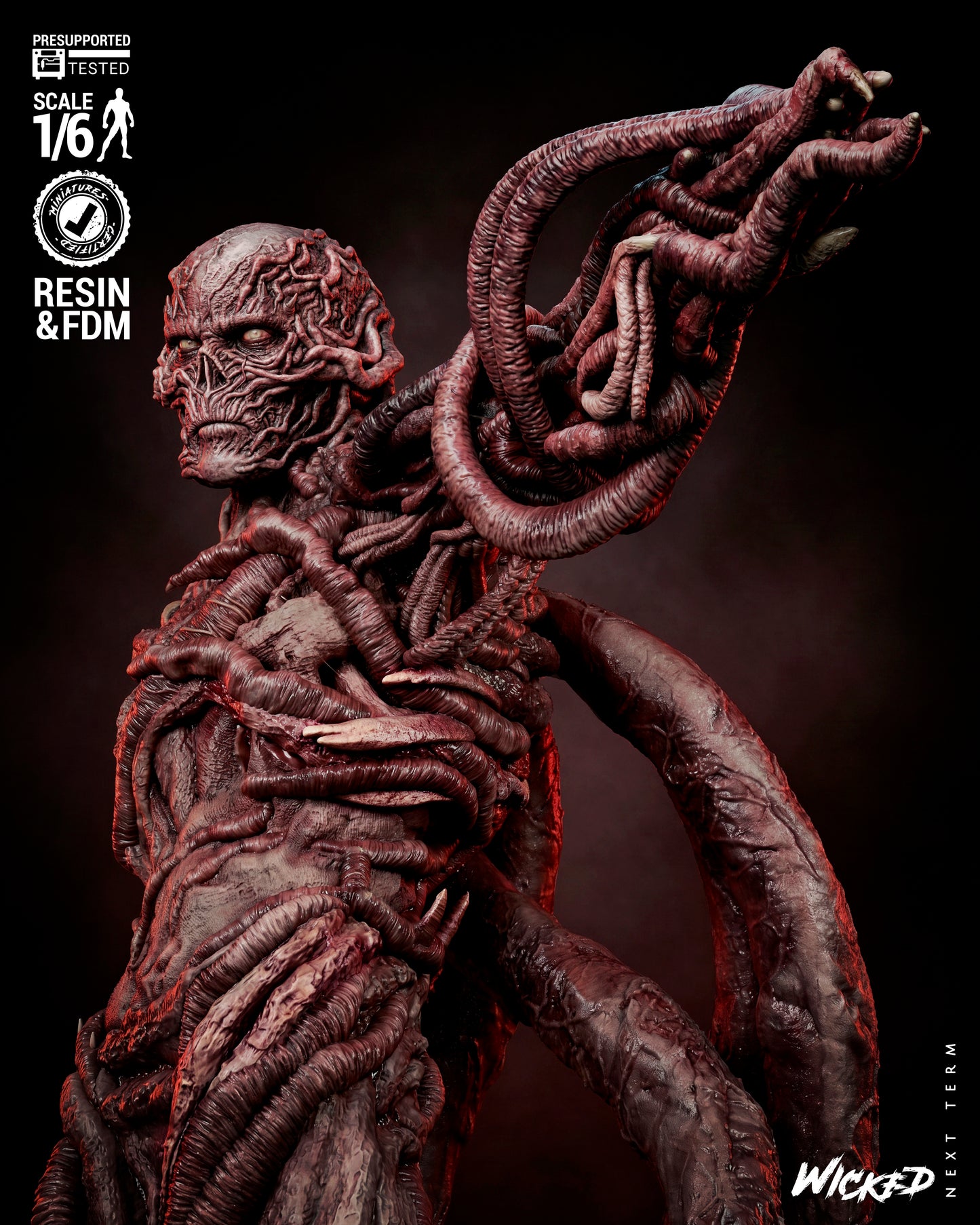 Vecna Sculpture (75mm to 500mm) Stranger Things - Unassembled/Unpainted/3D Print