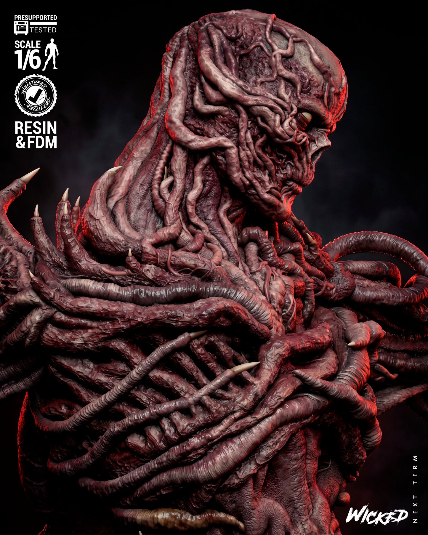 Vecna Sculpture (75mm to 500mm) Stranger Things - Unassembled/Unpainted/3D Print