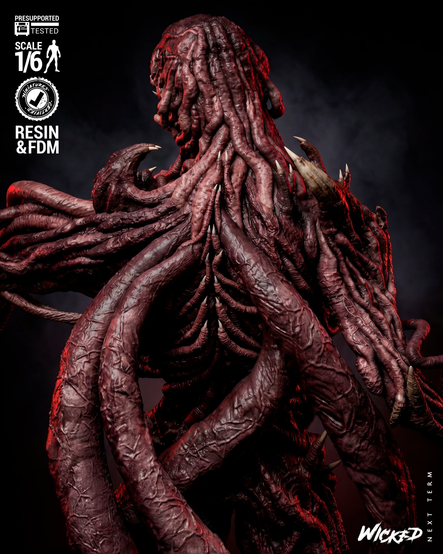 Vecna Sculpture (75mm to 500mm) Stranger Things - Unassembled/Unpainted/3D Print