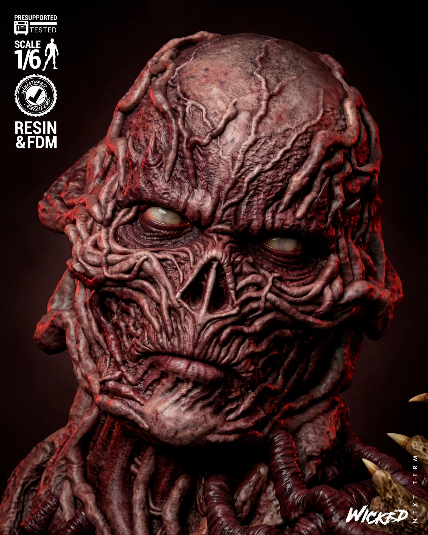 Vecna Sculpture (75mm to 500mm) Stranger Things - Unassembled/Unpainted/3D Print