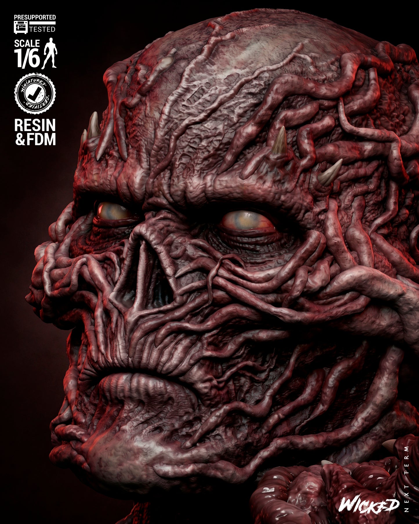 Vecna Sculpture (75mm to 500mm) Stranger Things - Unassembled/Unpainted/3D Print
