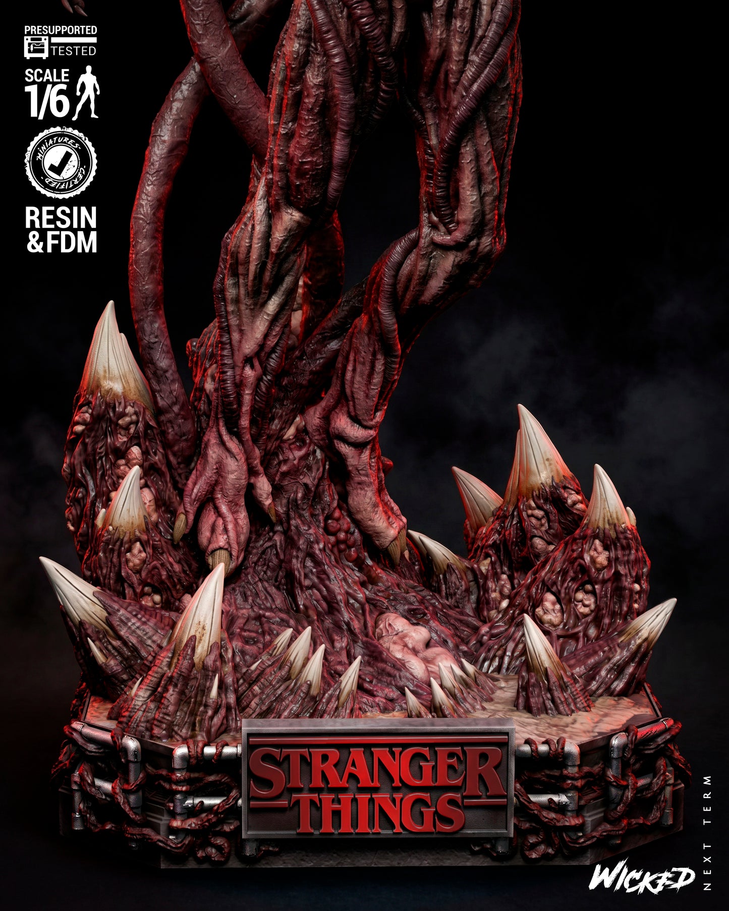 Vecna Sculpture (75mm to 500mm) Stranger Things - Unassembled/Unpainted/3D Print