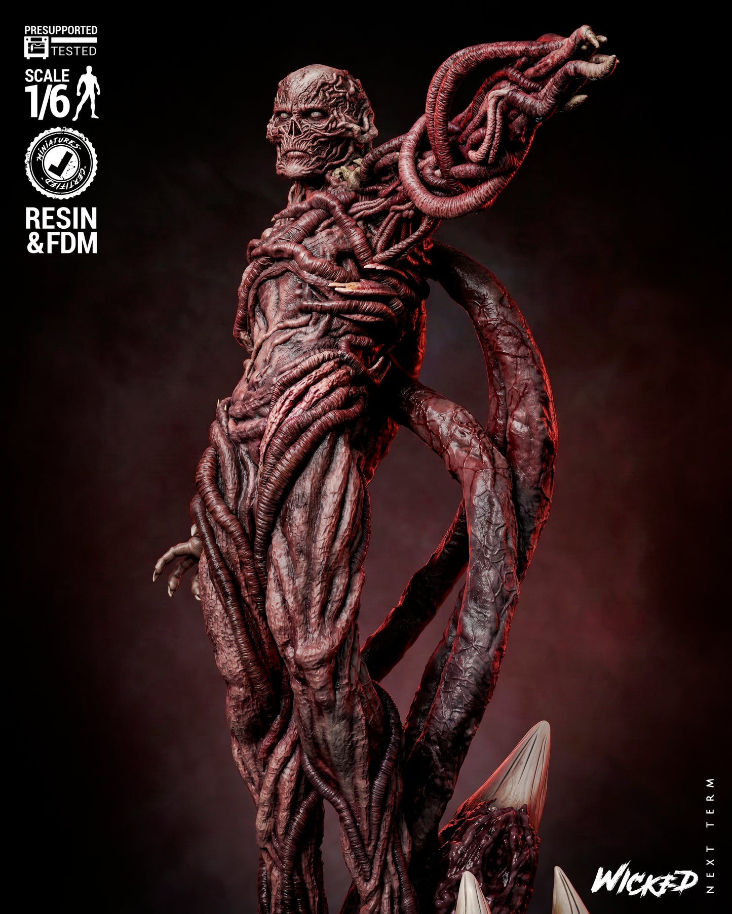 Vecna Sculpture (75mm to 500mm) Stranger Things - Unassembled/Unpainted/3D Print
