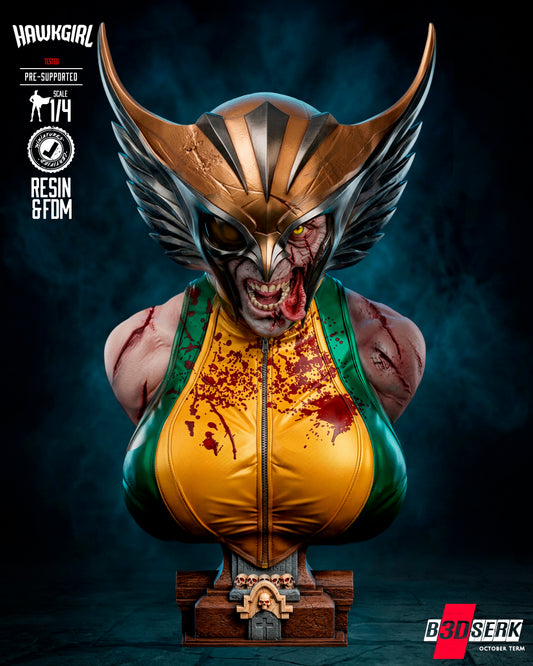 Hawkgirl Winged Undead Huntress Sculpture(75mm to 500mm) - Unassembled/Unpainted/3D Print