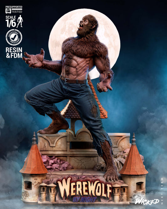 Werewolf Sculpture (75mm to 500mm) - Unassembled/Unpainted/3D Print