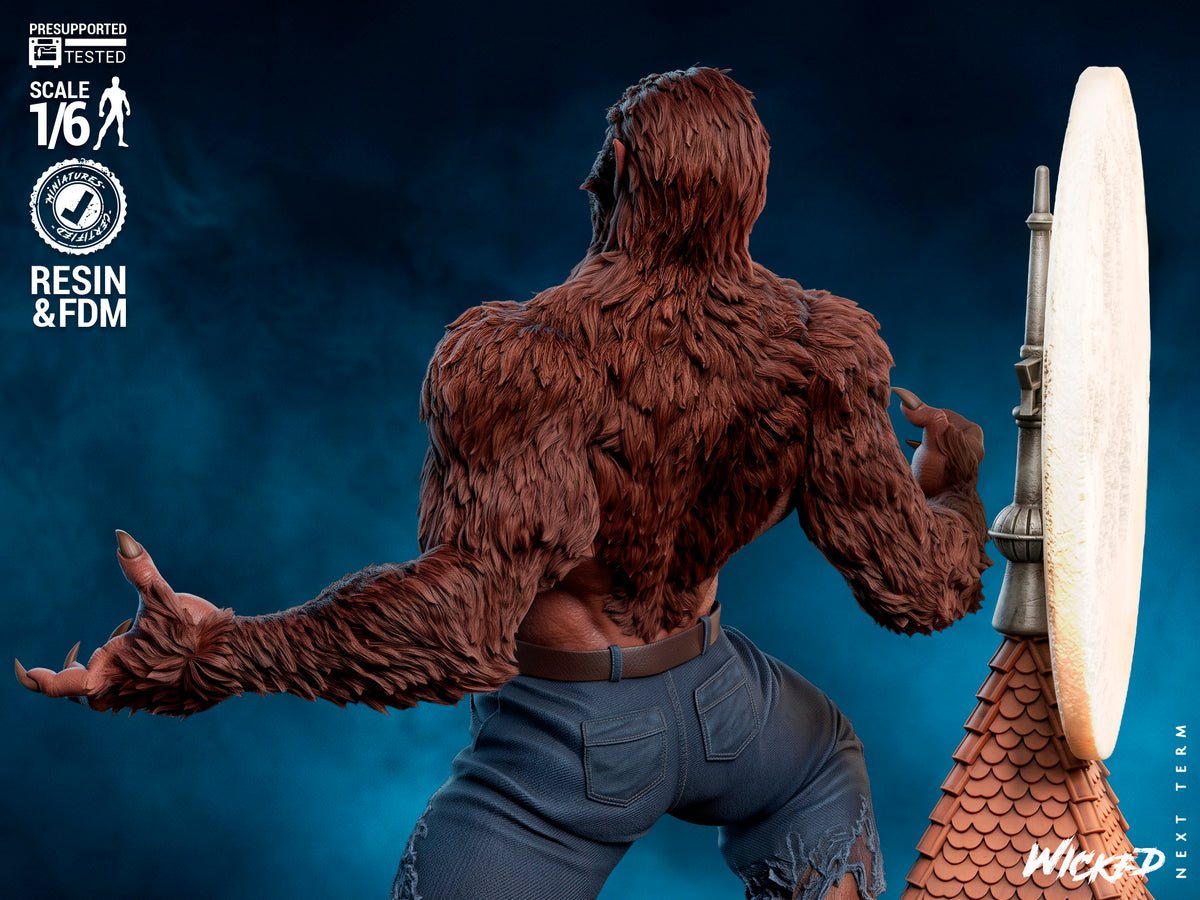 Werewolf Sculpture (75mm to 500mm) - Unassembled/Unpainted/3D Print