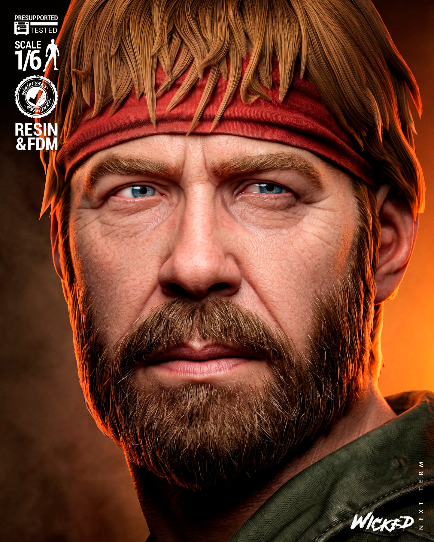 Lone Wolf McQuade Diorama (75mm to 500mm) - Unassembled/Unpainted/3D Print