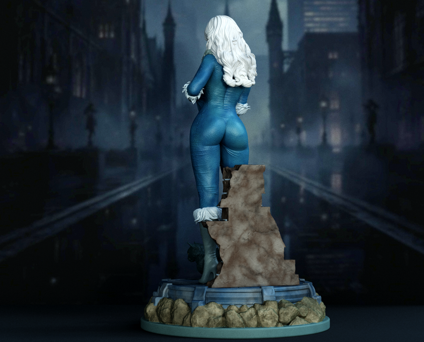 Black Cat Sculpture (75mm to 500mm) - Unassembled/Unpainted/3D Print