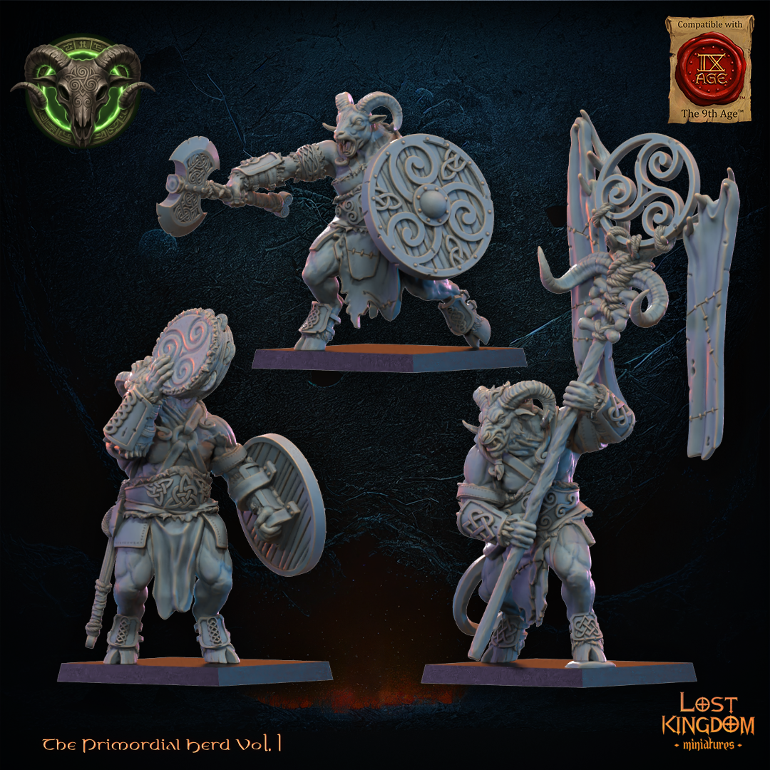 Wildhorn Herd CG (x3) - Beast-Men - TTRPG - Wargaming - Mordheim - Dungeons and Dragons