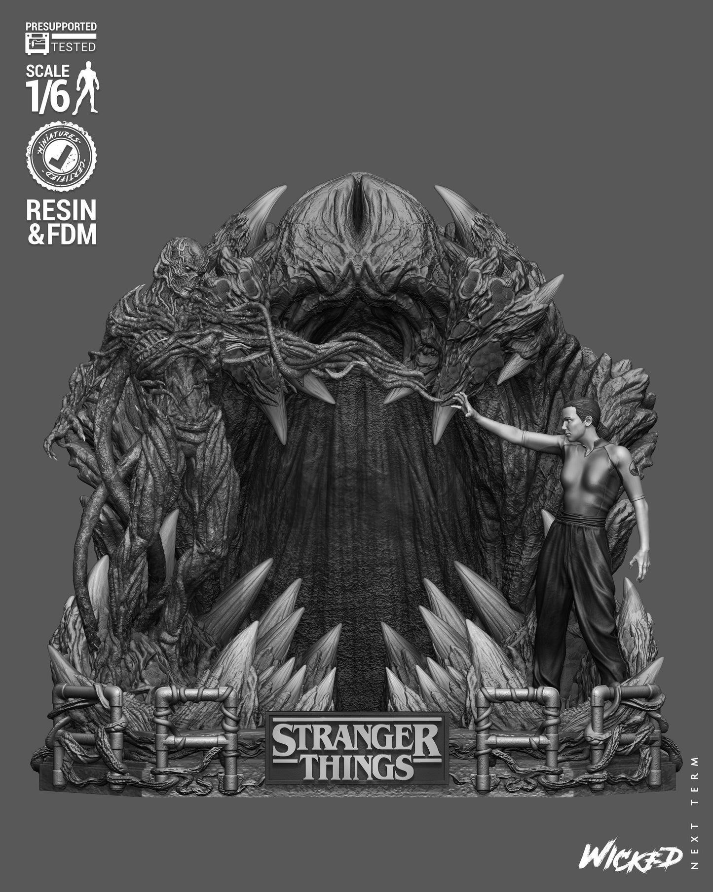 Stranger Things Diorama (75mm to 500mm) Stranger Things - Unassembled/Unpainted/3D Print