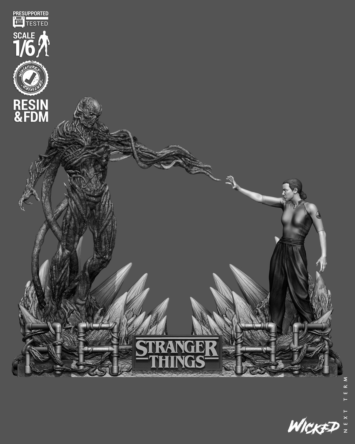 Stranger Things Diorama (75mm to 500mm) Stranger Things - Unassembled/Unpainted/3D Print