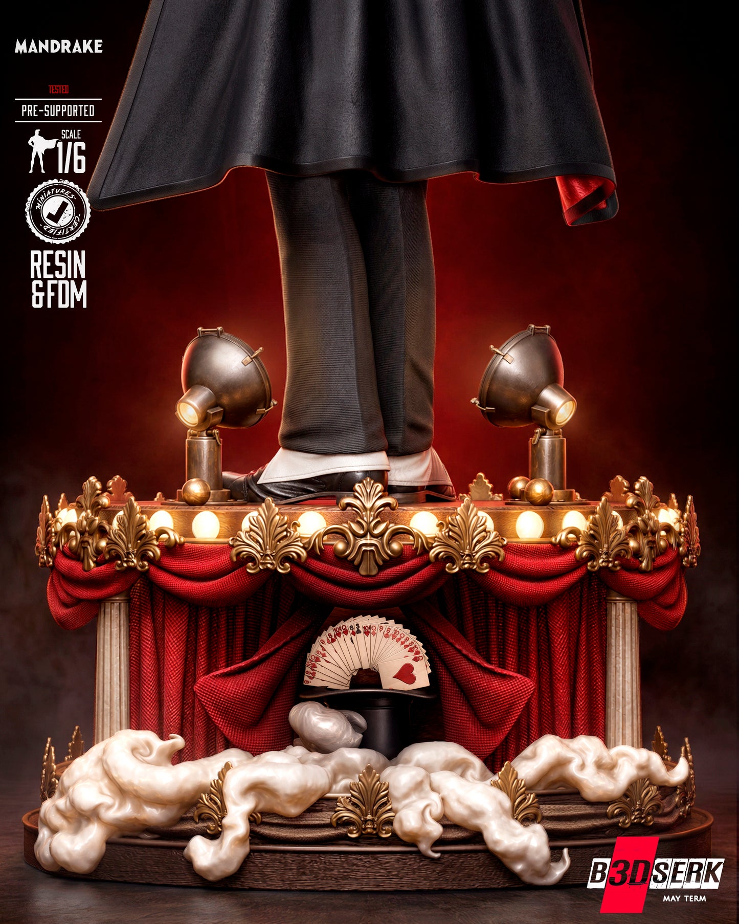 Mandrake the Magician Sculpture (75mm to 500mm) - Unassembled/Unpainted/3D Print