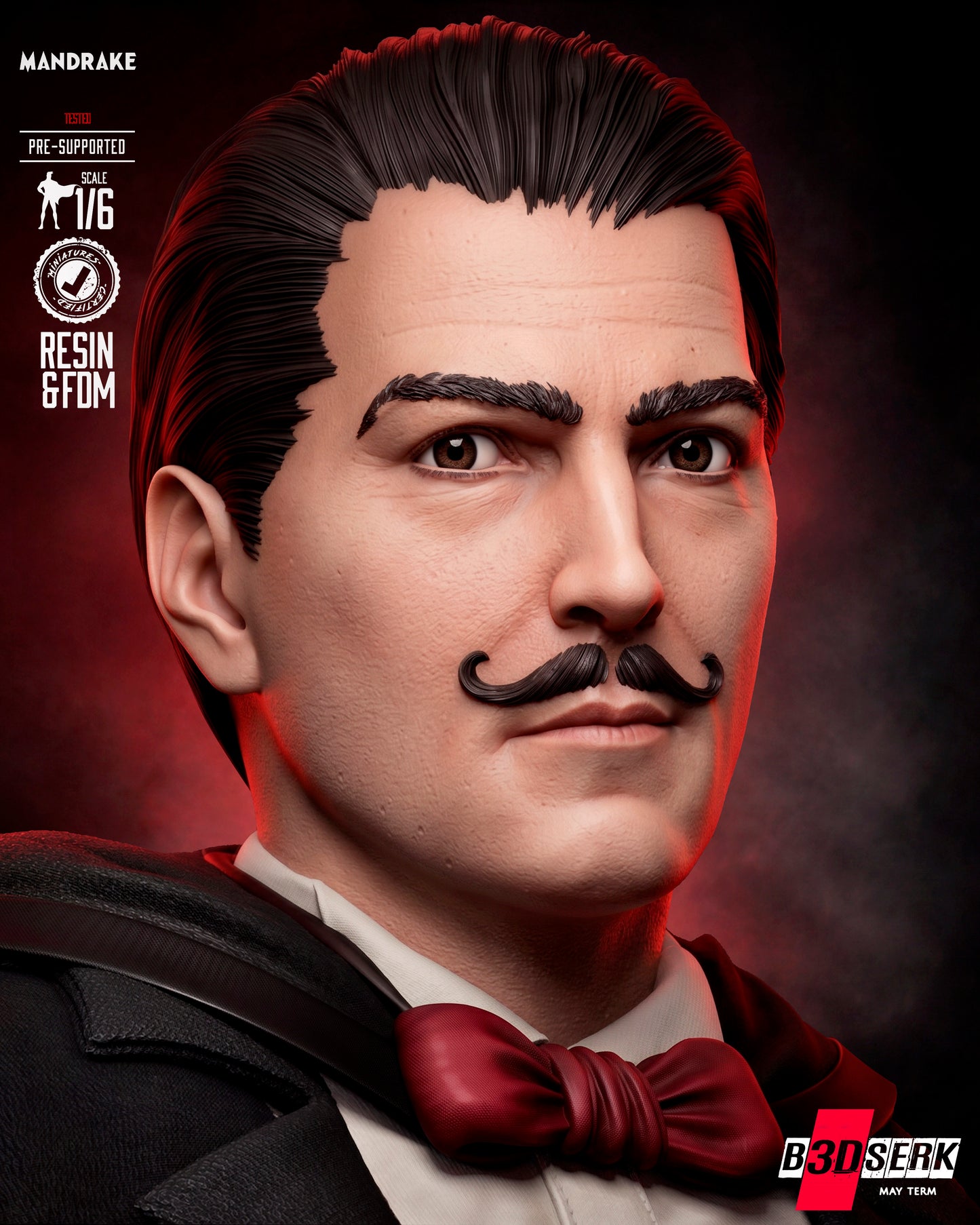 Mandrake the Magician Sculpture (75mm to 500mm) - Unassembled/Unpainted/3D Print