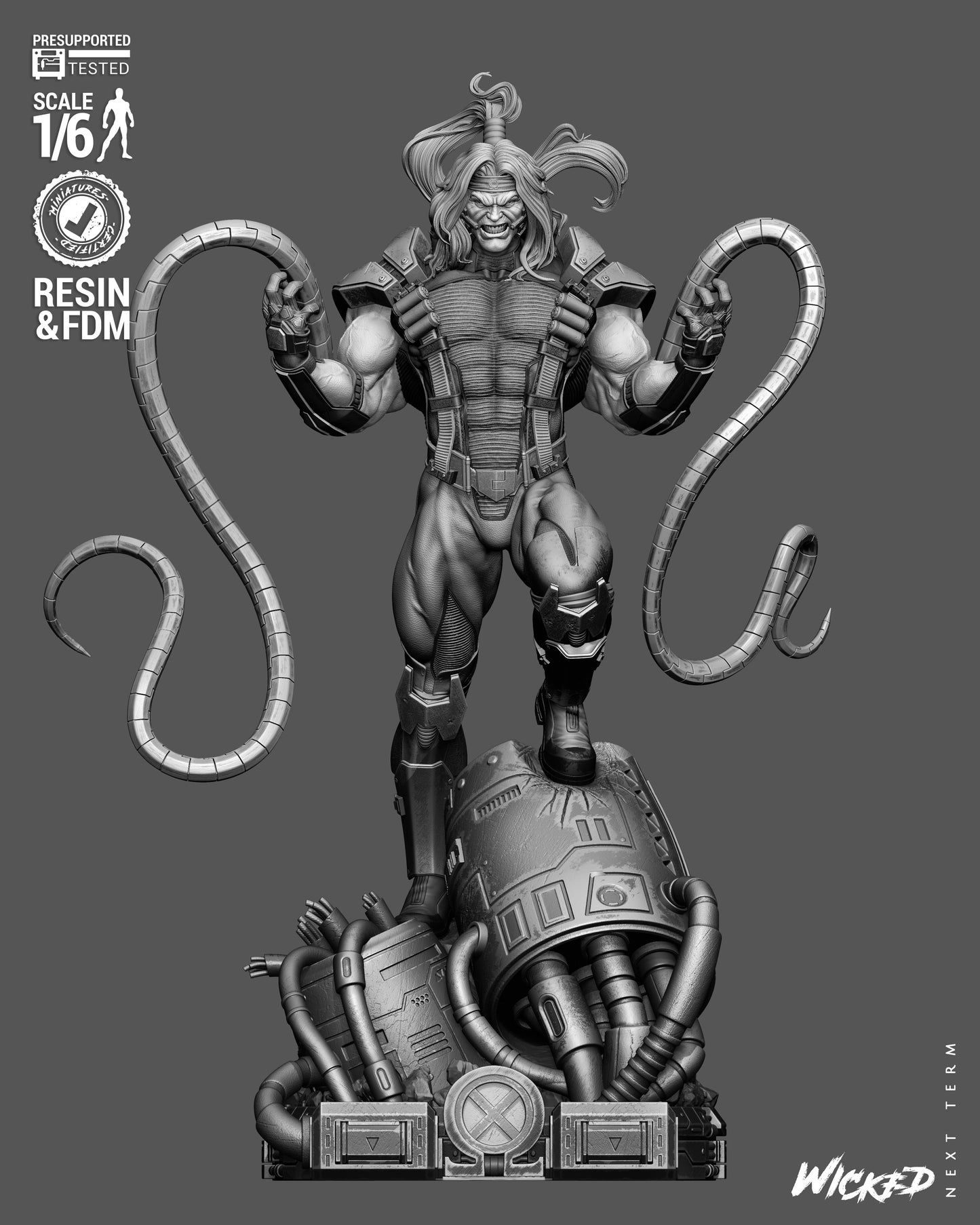 Omega Red Sculpture (75mm to 500mm) - Unassembled/Unpainted/3D Print